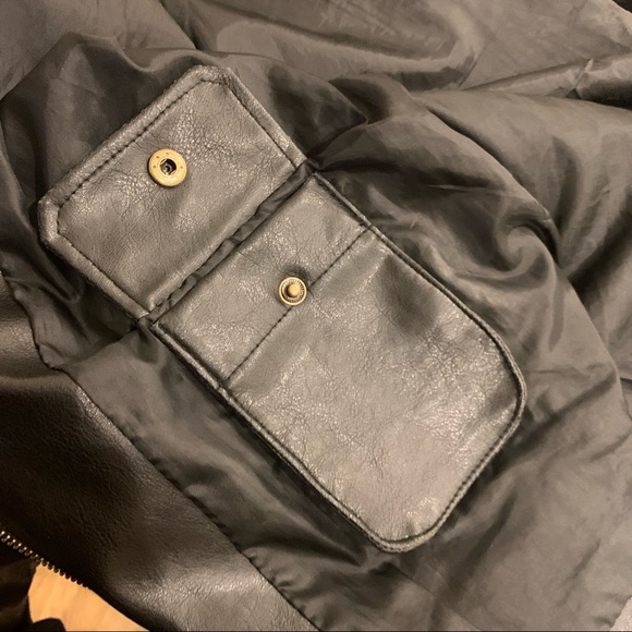 PX Black Jacket Size L Faux Leather pockets inside & Out - Picture 12 of 14